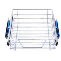 Pull Out Wire Basket Kitchen Cabinet Larder Organizer Cupboard Drawer, 50CM