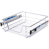 Pull Out Wire Basket Kitchen Cabinet Larder Organizer Cupboard Drawer, 60CM