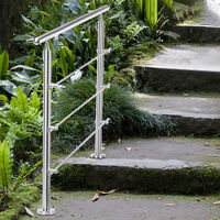 80CM Handrail Stainless Steel Balustrade with 3 Crossbars Stair Rails