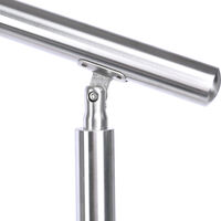 120CM Handrail Stainless Steel Balustrade with 3 Crossbars Stair Rails