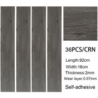 Set of 36 Planks PVC Self-stick Waterproof Floor Flooring Plank, Natural Grey Wood Grain
