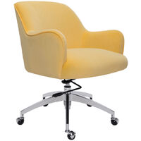 Velvet Adjustable Swivel Office Chair, Yellow