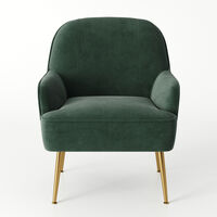 Leisure Velvet Armchair Tub Chair, Green