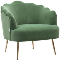 Frosted Velvet Shell Accent Chair, Green