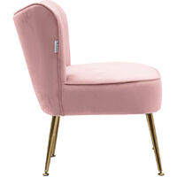 Velvet Cocktail Accent Chair, Pink