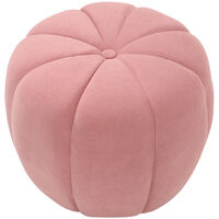 55CM Fabric Pumpkin Shape Footstool, Pink