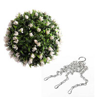 Artificial Ivory Tulip Flower Balls Hanging Topiary with Chain, 30CM