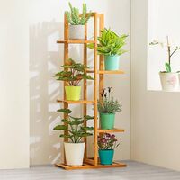 5 Tier Wooden Plant Stand Pot Holder Display Shelf, Wood Color