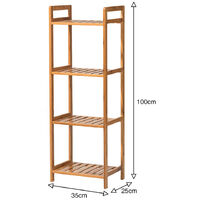 Livingandhome 4 Tier Wood Bookcase Display Stand, 100x35x25CM