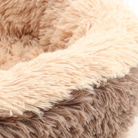 Pet Dog Cat Shag Fluffy Calming Bed Plush Nesting Basket Cushion Beds - Diameter 50cm