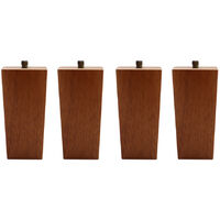 Livingandhome Set of 4 Wooden Oak Furniture Square Legs Feet, Sand Oak 10CM