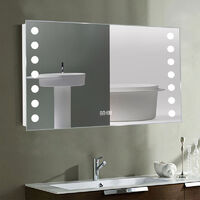 Anti-fog Wall Mounted Mirror, Touch Control Switch with CE Driver,LED Illuminated Bathroom Mirror with Shaver Socket