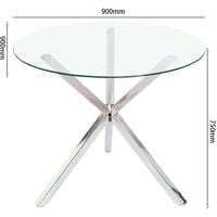 Dining Table Round Tempered Glass Coffee Table