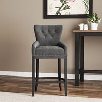 chesterfield bar stool grey