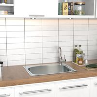 Stainless Steel Kitchen Sink Single Bowl Laundry Catering Topmount Square