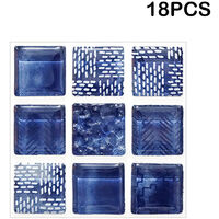 Livingandhome Blue Marble Mosaic Self-adhesive Tile Stickers, 18Pcs