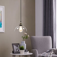 Livingandhome Industrial Pendant Light Glass Lamp Ceiling Lampshade, Semicircle Shape 22CM