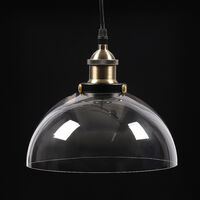 Livingandhome Industrial Pendant Light Glass Lamp Ceiling Lampshade, Semicircle Shape 22CM