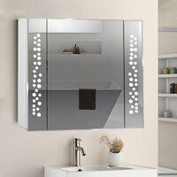 LED Illuminated Bathroom Mirror Cabinet with Shaver Socket