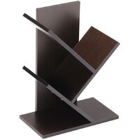Floor Standing Bookcase Storage Display Bookshelf, Dark Brown-3 Tier