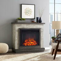 Livingandhome 26 Inch LED Brick Frame Inset Wall Electric Fireplace