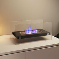 Square Bio Ethanol Tabletop Fireplace with Flame Guard