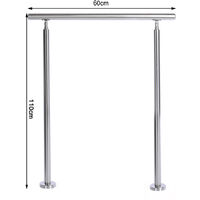 60CM Handrail Stainless Steel Balustrade, Without Crossbar