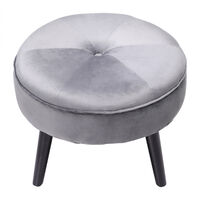 Round Velvet Pouffe Foot Stool Rest Ottoman Chair Seat Dressing Table Bedroom Footsool Grey