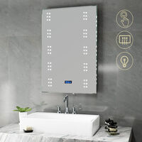 Warmiehomy Illuminated Bathroom Mirror Cabinet with Shaver Socket Demister Sensor Switch and LED Light 700x500 mm 