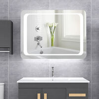 LED Illuminated Bathroom Mirror with Lights Sensor Switch, Demister Pad 600x800MM