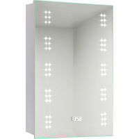 60 LED Illuminated Bathroom Mirror Cabinet with Lights Shaver Socket Demister and Sensor 700x500MM