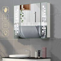 Wall Mounted LED Illuminated Bathroom Mirror Cabinet with with Shaver Socket, CE Driver and Touch Control Switch 640x600MM