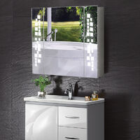 Wall Mounted LED Illuminated Bathroom Mirror Cabinet with with Shaver Socket, CE Driver and Touch Control Switch 640x600MM