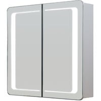 LED Bathroom Mirror Cabinet with Lights Shaver Socket Bluetooth Touch Sensor Demister Pad 650x600MM