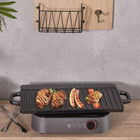 Cast Iron Reversible Non Stick Griddle Plate BBQ & Hob Grill Pan Cooking Aid 