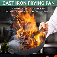 Cast Iron Non-stick Frying Pan Enamel BBQ Grill Skillet Induction Bottom Round Skillet Pan 30cm