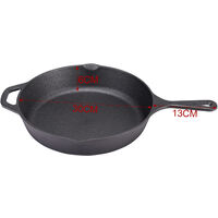 Cast Iron Non-stick Frying Pan Enamel BBQ Grill Skillet Induction Bottom Round Skillet Pan 30cm