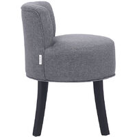 Light Grey Fabric Vanity Stool Upholstered Chair Dressing Table Bedroom Seat