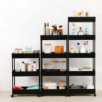 Black 3 Tier Trolley Cart Salon Beauty Storage Rack Shelf Rolling Wheeled Kitchen