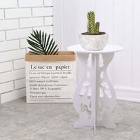 Wooden Round Coffee Table Side Table Plant Stand