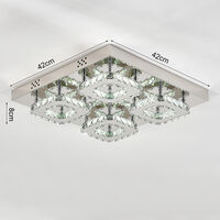 48W LED Ceiling Light Crystal Chandelier Pendant Lamp, Cool White
