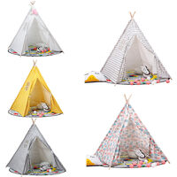 Kids Indian Teepee Tent Wigwam Indoor Outdoor Play House Grid