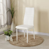 Set of 4 Faux Leather Dining Chair White