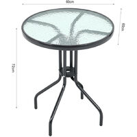 Outdoor Patio Metal Coffee Dining Table or Chairs Dining Set, Only Black Table