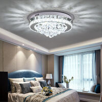 Modern Round LED Ceiling Light Crystal Chandelier Lamp, 40CM Cool White