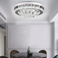 Modern Round LED Ceiling Light Crystal Chandelier Lamp, 40CM Cool White