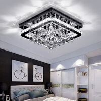 40CM Square LED Crystal Chandelier Pendant Ceiling Light, Cool White