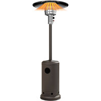 13KW Gas Powered Patio Heater Freestanding With Wheel, Brown