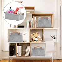 Livingandhome Fabric Felt Foldable Storage Box Sundries Basket Organiser, 27.5x17x10.5CM