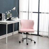 Adjustable Velvet Home Office Computer Desk Chairs Swivel Stool Chair Pink